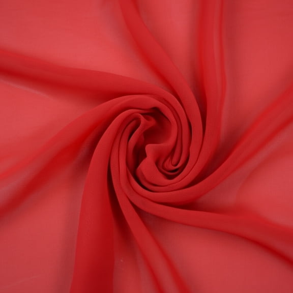 Sedona Designz 120 Inches Wide Sheer Voile Chiffon Fabric for Events - Red