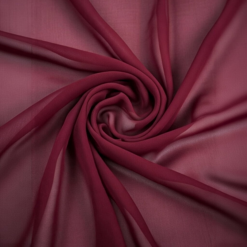 Sedona Designz 120 Inches Wide Sheer Voile Chiffon Fabric for Events - Burgundy