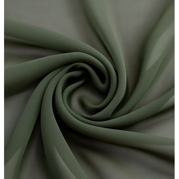 Sedona Designz 120 Inches Wide Sheer Voile Chiffon Fabric for Events - Olive Green