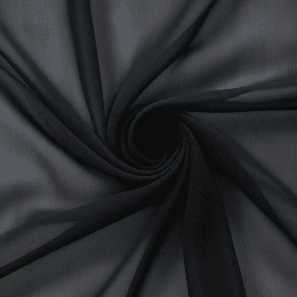 Sedona Designz 120 Inches Wide Sheer Voile Chiffon Fabric for Events - Black