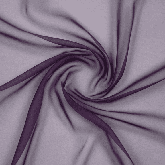 Sedona Designz 120 Inches Wide Sheer Voile Chiffon Fabric for Events - Plum