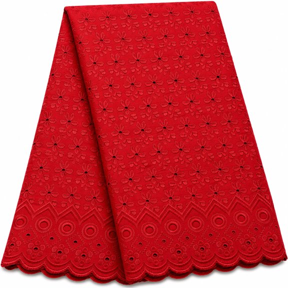 Sedona Designz 41” Eyelet Floral Embroidered Fabric – Soft Poly Cotton Broadcloth by The Yard, All-Over Floral Eyelet Design – 65% Polyester, 35% Cotton
