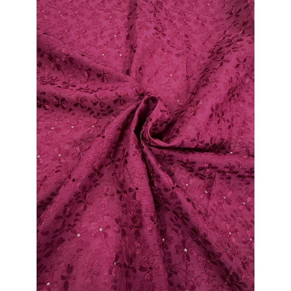 Sedona Designz 41” Eyelet Floral Embroidered Fabric – Soft Poly Cotton Broadcloth by The Yard, All-Over Floral Eyelet Design – 65% Polyester, 35% Cotton
