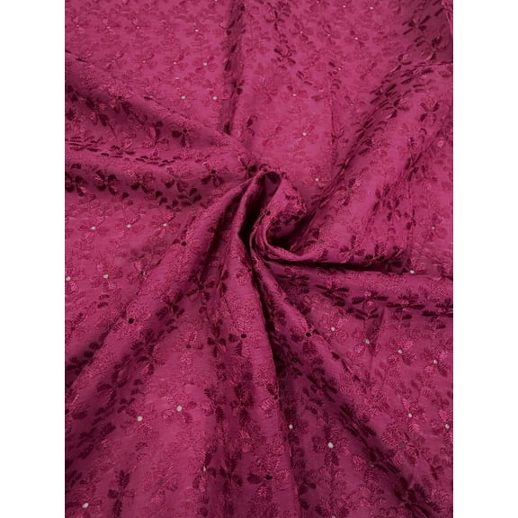 Sedona Designz 41” Eyelet Floral Embroidered Fabric – Soft Poly Cotton Broadcloth by The Yard, All-Over Floral Eyelet Design – 65% Polyester, 35% Cotton