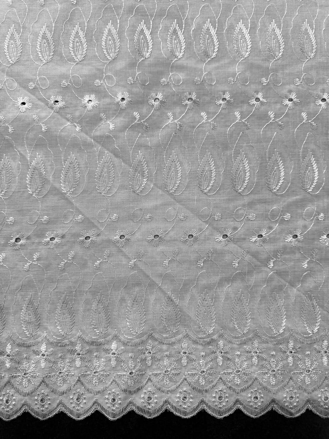 Sedona Designz 41" Wide Poly Cotton Broadcloth All Over Embroidery Eyelet Fabric by the Yard – 65% Polyester, 35% Cotton, Soft Touch