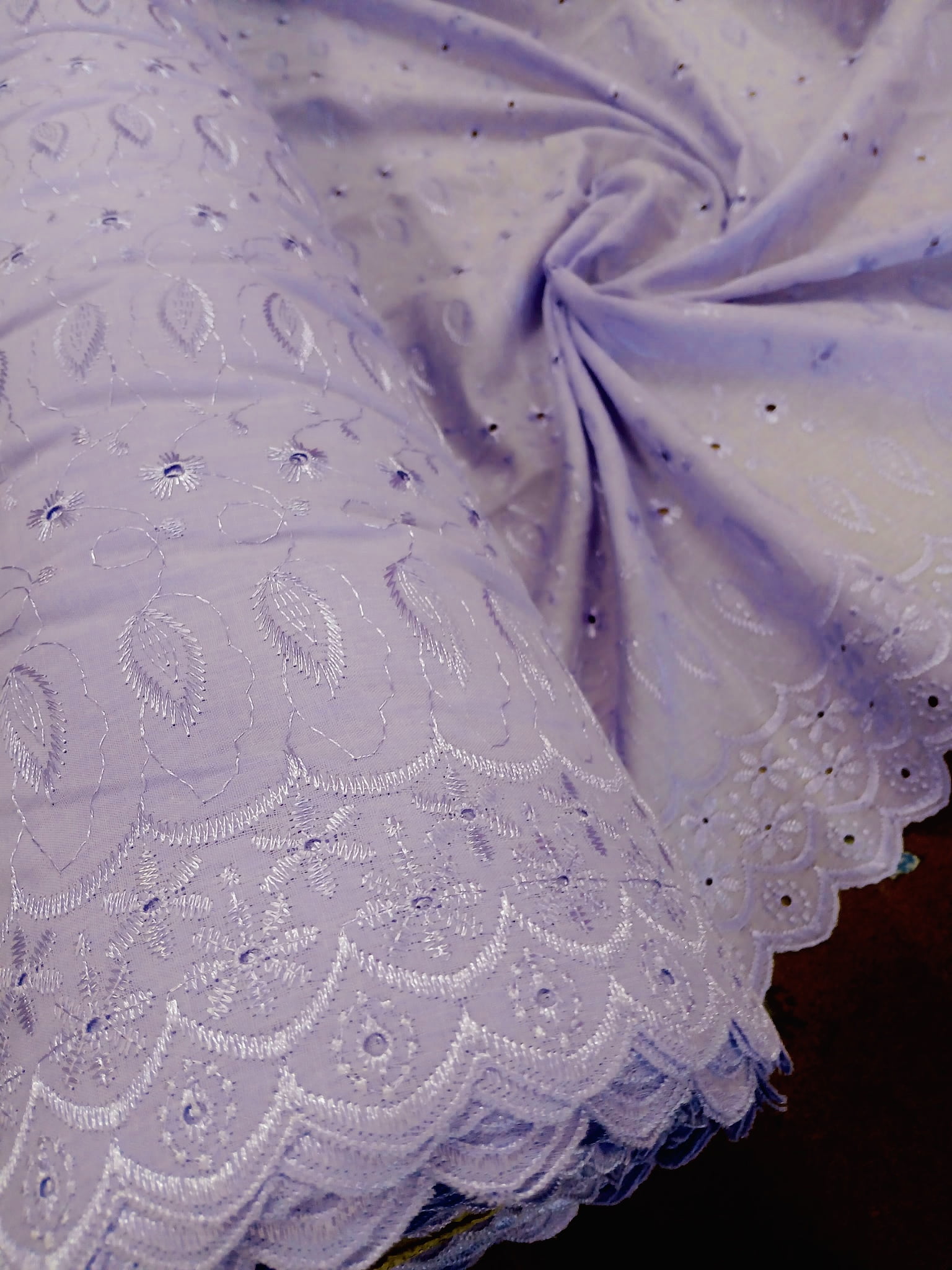Sedona Designz 41" Wide Poly Cotton Broadcloth All Over Embroidery Eyelet Fabric by the Yard – 65% Polyester, 35% Cotton, Soft Touch