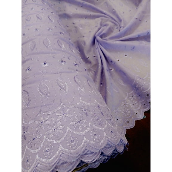 Sedona Designz 41" Wide Poly Cotton Broadcloth All Over Embroidery Eyelet Fabric by the Yard – 65% Polyester, 35% Cotton, Soft Touch