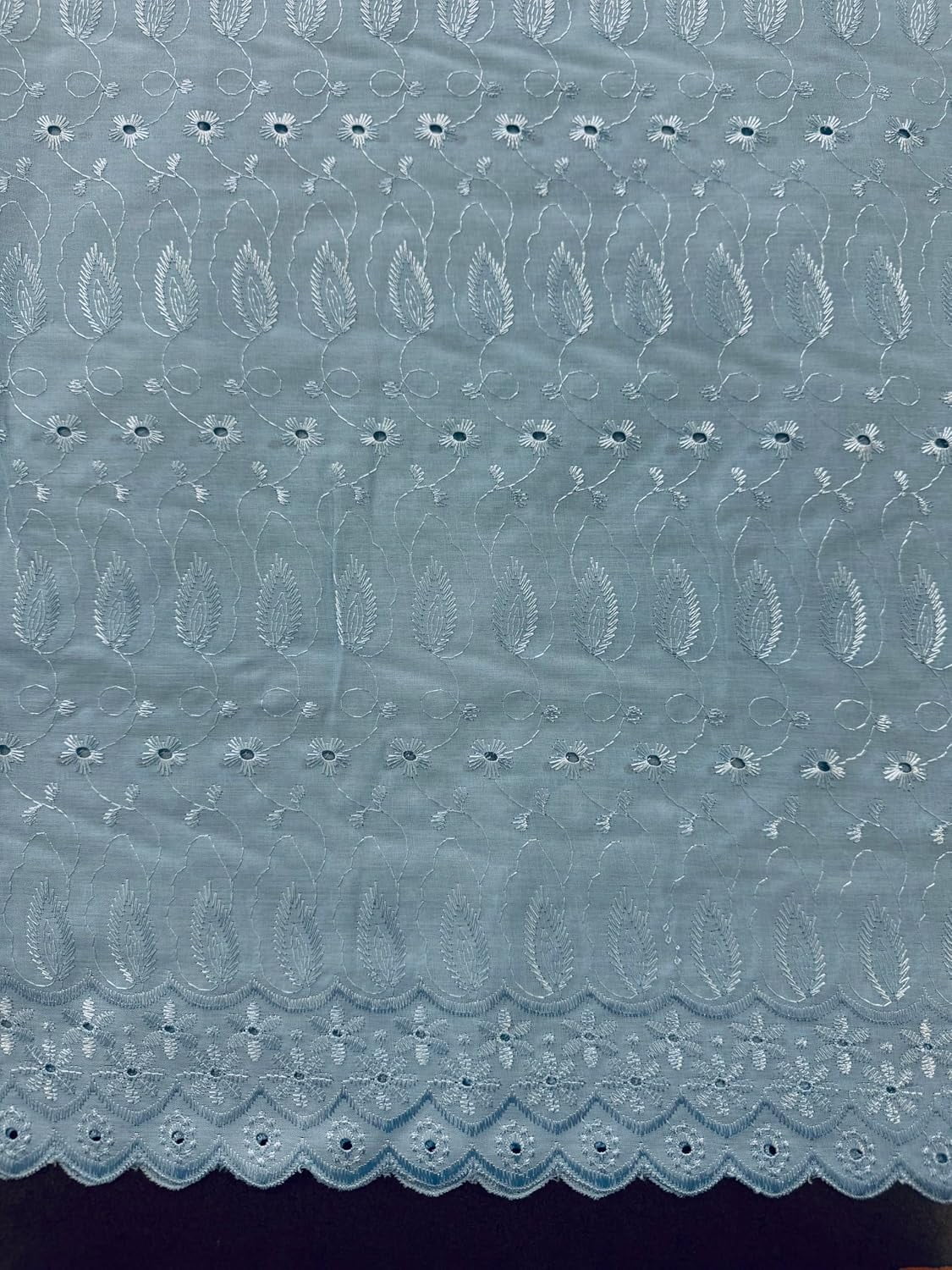 Sedona Designz 41" Wide Poly Cotton Broadcloth All Over Embroidery Eyelet Fabric by the Yard – 65% Polyester, 35% Cotton, Soft Touch