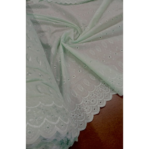 Sedona Designz 41" Wide Poly Cotton Broadcloth All Over Embroidery Eyelet Fabric by the Yard – 65% Polyester, 35% Cotton, Soft Touch
