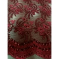 thumbnail image 1 of Sedona Designz 48"/50" Wide Corded Floral Lace Fabric with Sequins – Mesh Embroidered Prom & Bridal Fabric with Scalloped Edges, Elegant for Gowns, Décor & Crafts, 1 of 1
