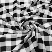 Checkered Gingham Poly Poplin Fabric 60 Inch Wide by the Yard for Sewing and Crafts Black and White