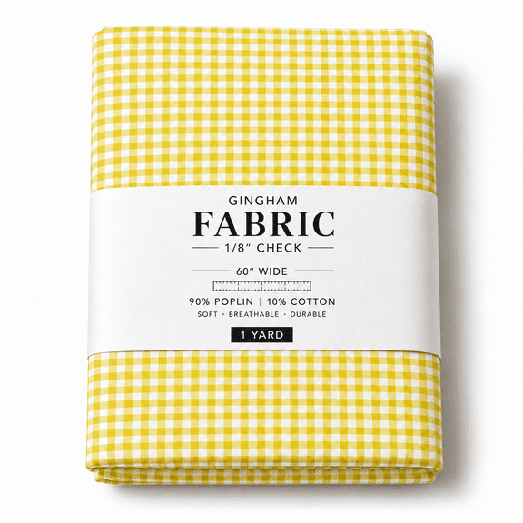 Sedona Designz 60" Wide Plaid Fabric by the Yard, 1/8" Gingham Checkered Poplin Shirting Fabric for Sewing