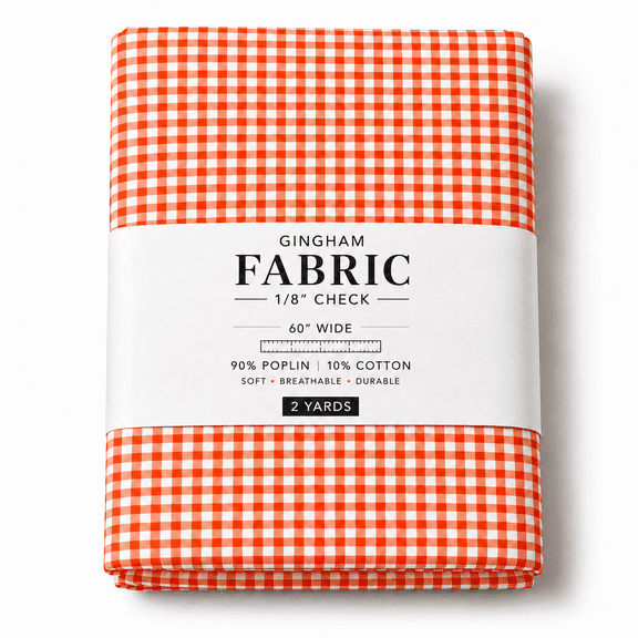 Sedona Designz 60" Wide, 1/8” Gingham Checkered Poplin Shirting Fabric by the Yard – 90% Poplin, 10% Cotton