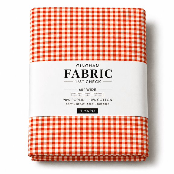 Sedona Designz 60" Wide, 1/8” Gingham Checkered Poplin Shirting Fabric by the Yard – 90% Poplin, 10% Cotton