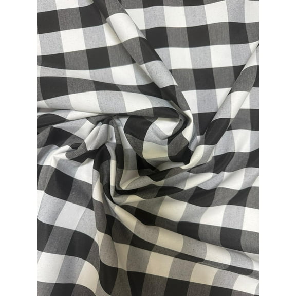 Sedona Designz 60" Wide Gingham Checkered Poplin Shirting Fabric by The Yard – Soft & Durable 90% Poplin 10% Cotton Blend for Apparel, Dresses, Shirts, Crafts & Sewing Projects