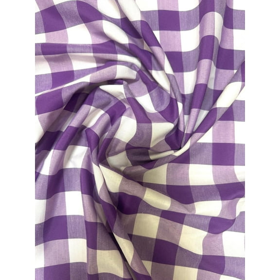 Sedona Designz 60" Wide Gingham Checkered Poplin Shirting Fabric by The Yard – Soft & Durable 90% Poplin 10% Cotton Blend for Apparel, Dresses, Shirts, Crafts & Sewing Projects