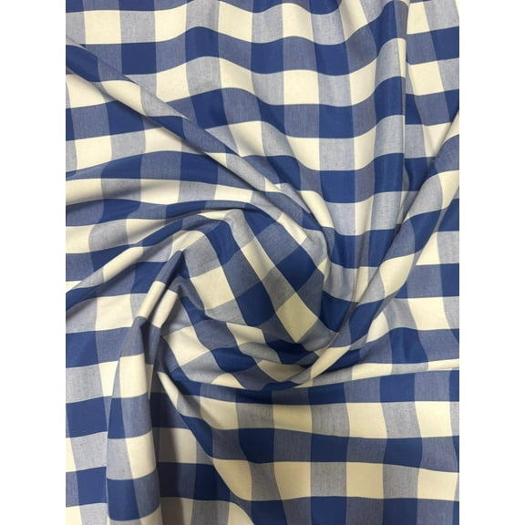 Sedona Designz 60" Wide Gingham Checkered Poplin Shirting Fabric by The Yard – Soft & Durable 90% Poplin 10% Cotton Blend for Apparel, Dresses, Shirts, Crafts & Sewing Projects