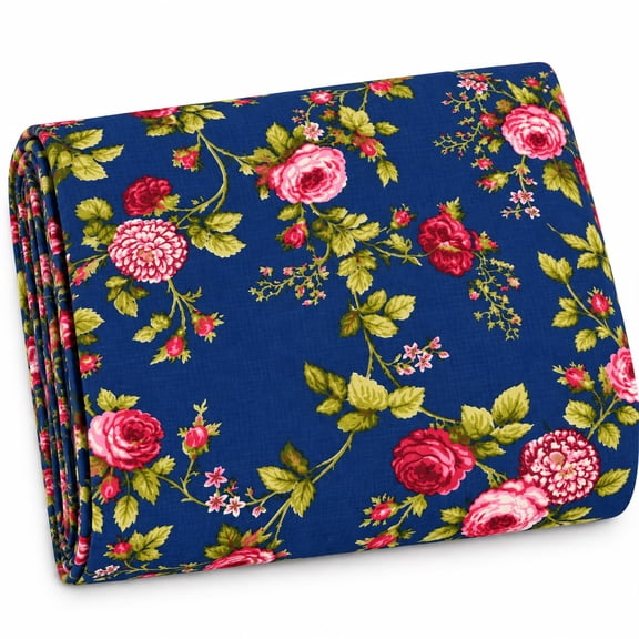 Sedona Designz 60" Wide Rose Print Polycotton Broadcloth Fabric – 50/50 Cotton Polyester – Soft, Lightweight Fabric for Dresses, Crafts, Quilting, Home Décor & Sewing Projects