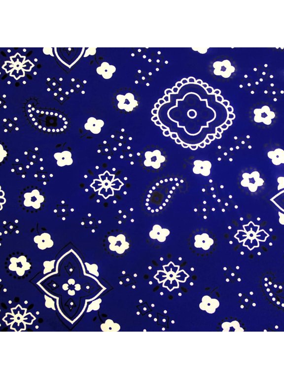 Bandana Print Poly Cotton Fabric – 58" Wide, Soft & Breathable Material – Durable & Wrinkle-Resistant for Crafts, Apparel & DIY Projects