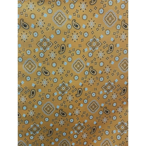 Sedona Designz Bandana Print Poly Cotton Fabric – 58" Wide, Soft & Breathable Material – Durable & Wrinkle-Resistant for Crafts, Apparel & DIY Projects