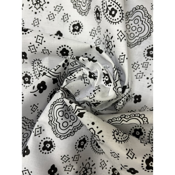 Sedona Designz Bandana Print Poly Cotton Fabric – 58" Wide, Soft & Breathable Material – Durable & Wrinkle-Resistant for Crafts, Apparel & DIY Projects