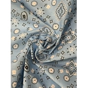 Sedona Designz Bandana Print Poly Cotton Fabric – 58" Wide, Soft & Breathable Material – Durable & Wrinkle-Resistant for Crafts, Apparel & DIY Projects