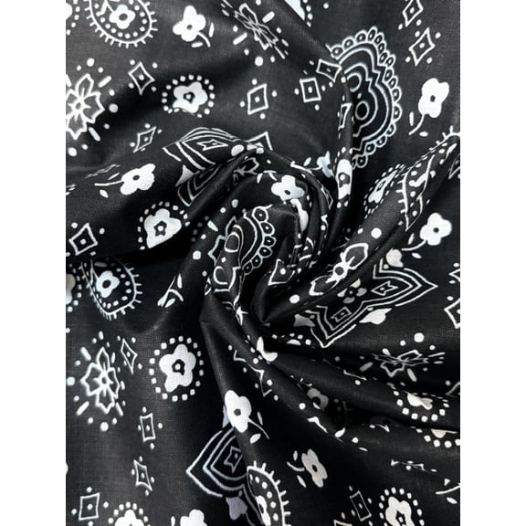 Sedona Designz Bandana Print Poly Cotton Fabric – 58" Wide, Soft & Breathable Material – Durable & Wrinkle-Resistant for Crafts, Apparel & DIY Projects
