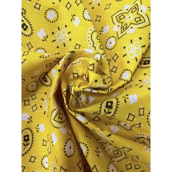 Sedona Designz Bandana Print Poly Cotton Fabric – 58" Wide, Soft & Breathable Material – Durable & Wrinkle-Resistant for Crafts, Apparel & DIY Projects