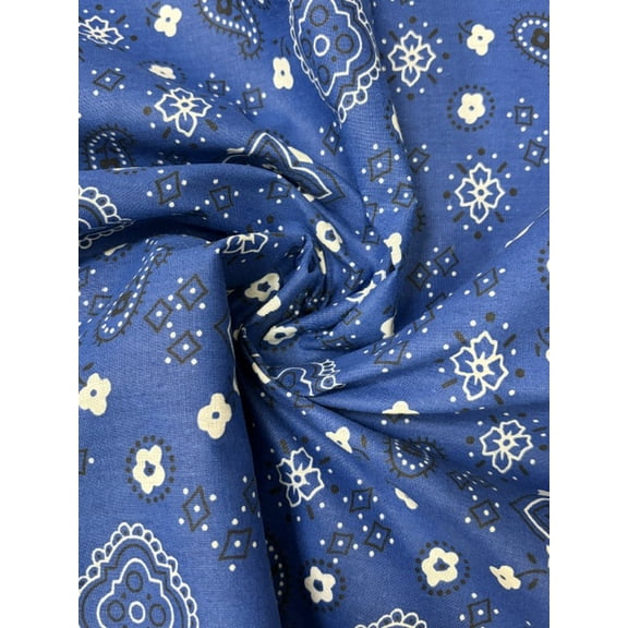 Sedona Designz Bandana Print Poly Cotton Fabric – 58" Wide, Soft & Breathable Material – Durable & Wrinkle-Resistant for Crafts, Apparel & DIY Projects