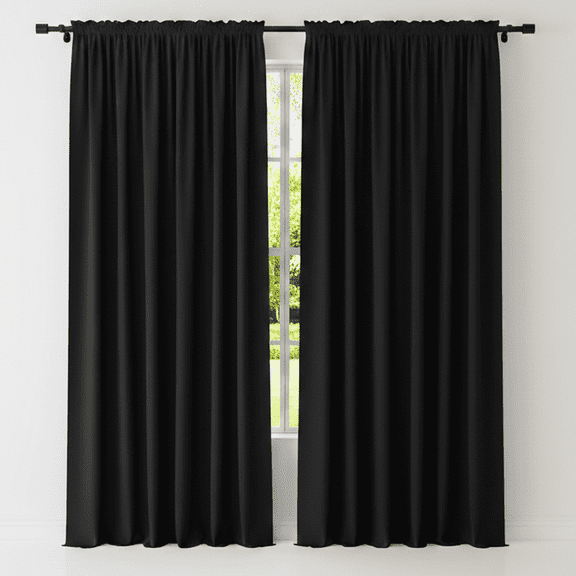 2 Pack 10 ft x 10 ft Polyester Curtain Panels for Weddings, Events & Home Decor - Black