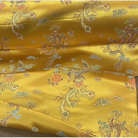 Sedona Designz Chinese Dragon Brocade Fabric by The Yard | 45" Wide, 100% Polyester, Luxurious & Vibrant for Costumes, Quilting, Decor, and Crafts