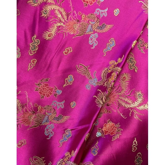 Sedona Designz Chinese Dragon Brocade Fabric by The Yard | 45" Wide, 100% Polyester, Luxurious & Vibrant for Costumes, Quilting, Decor, and Crafts