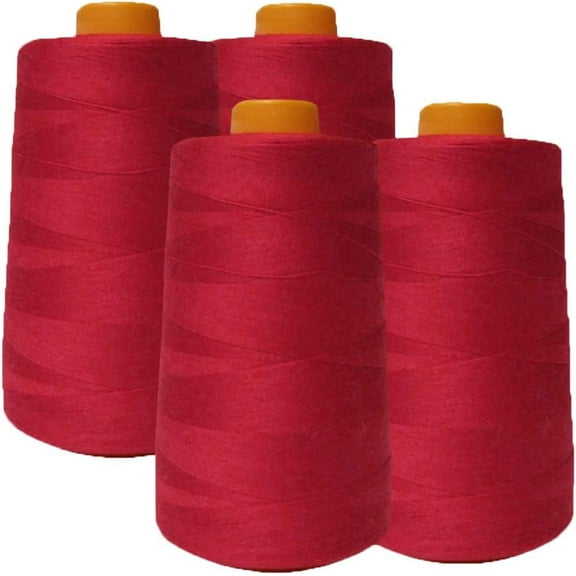 Sedona Designz, Inc. All Purpose Sewing Thread - 100% Polyester - 4 PACK of 6000 Yard Each Spools - for Sewing, Quilting, Serger Machines, Overlock, Merrow & Hand Embroidery.