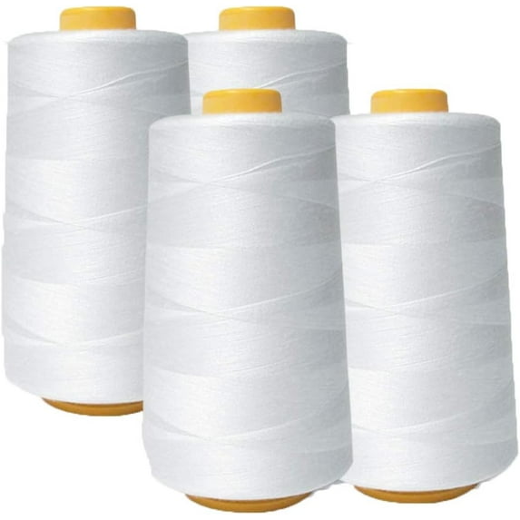 Sedona Designz, Inc. All Purpose Sewing Thread - 100% Polyester - 4 PACK of 6000 Yard Each Spools - for Sewing, Quilting, Serger Machines, Overlock, Merrow & Hand Embroidery.