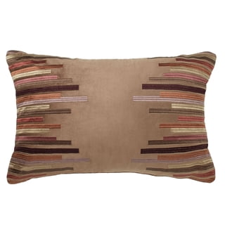Sedona Embroidered Rectangle Pillow Multi Warm Embroidered Stripe Rectangle Pillow