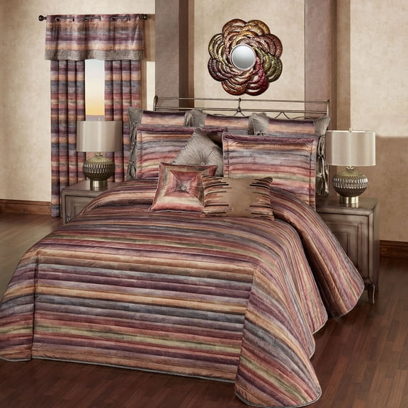 Sedona Grande Bedspread Set Multi Warm Queen Bedspread Set