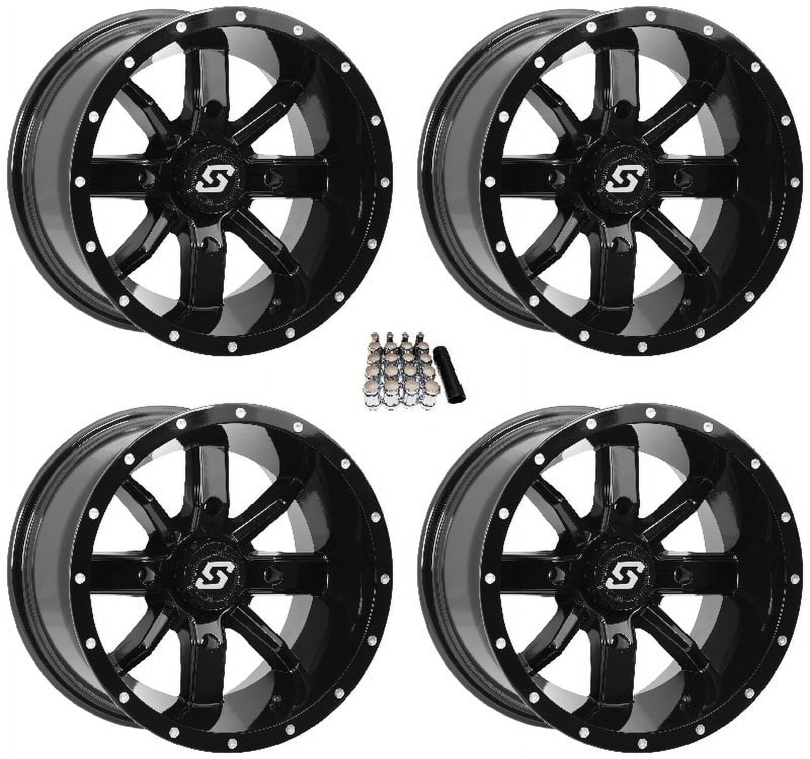Sedona Hollow Point UTV Wheels Black 14x8/14x10 Yamaha Viking Wolverine ...