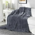 thumbnail image 1 of Sedona House 15lb Silky Velvet Weighted Blanket, Reversible & Machine Washable blanket, Dark Grey, 48X72 Inches, 1 of 5