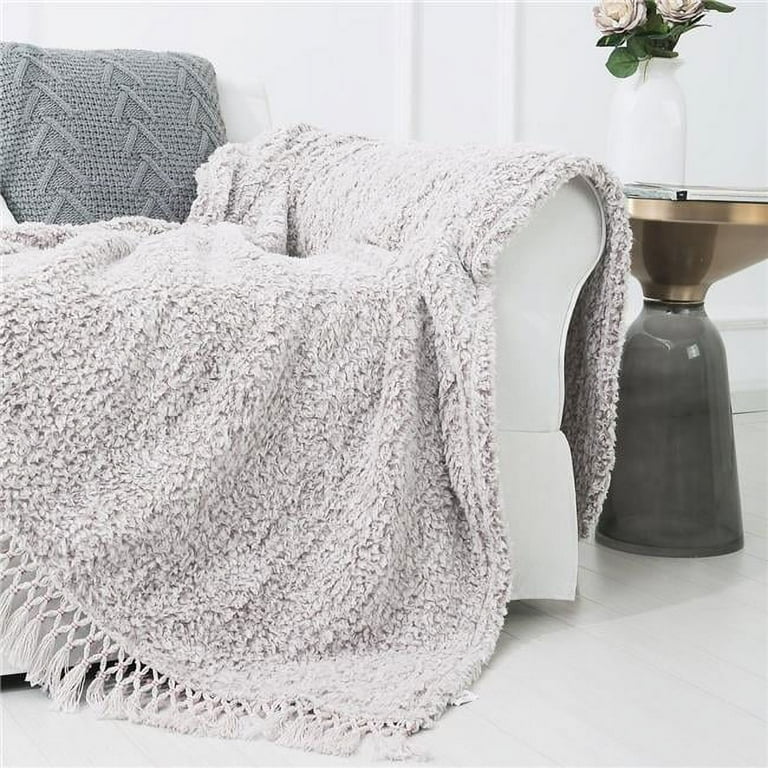 Sedona House B07KF55ZB3 50 x 60 in. Back Printed Sherpa Throw with Tassels Tan Walmart