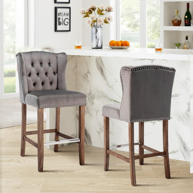 Sedona House Bar Stools Set of 2 Modern Upholstered 27