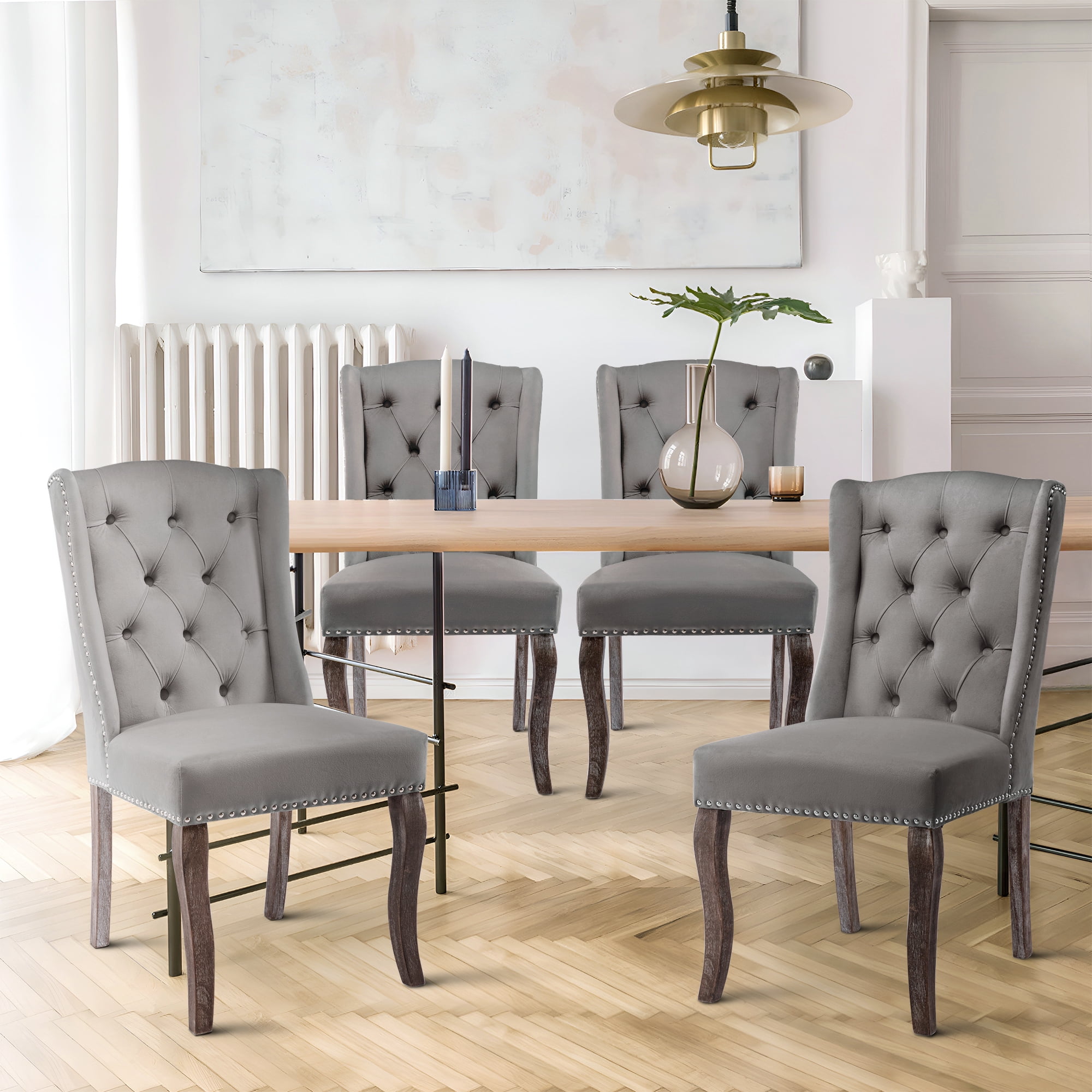 Sedona House Dining Chair set of 2, Traditional Tufted Upholstered