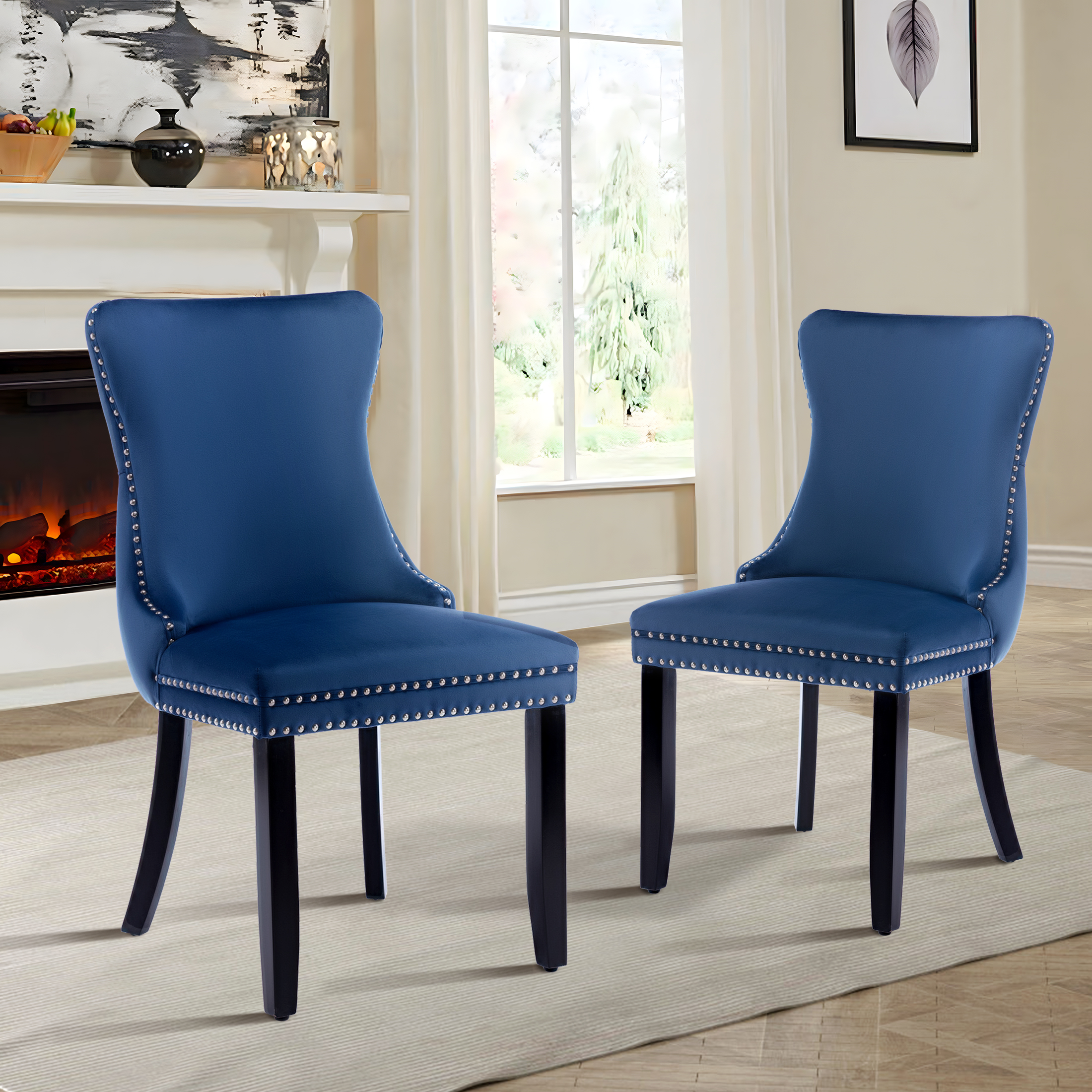 Sedona House Dining Chair set of 2, Upholstered WingBack Dining Chair