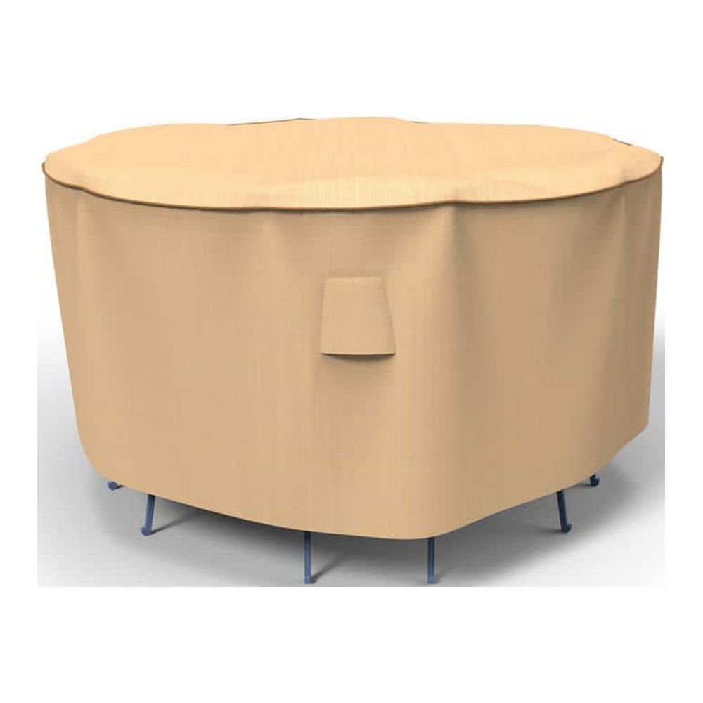 Sedona Large Tan Outdoor Patio Bar Table and Chairs Cover