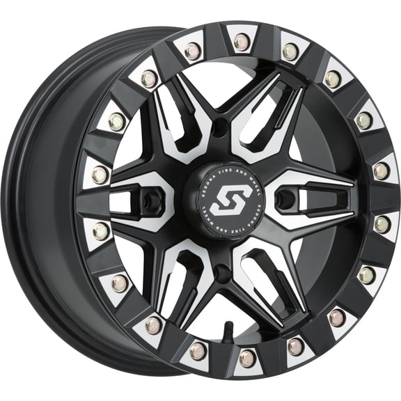 Sedona Split 6 Beadlock Atv Wheel - Machined/Black [14X7] 4/156 - (6+1)