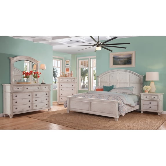 American Woodcrafters Sedona Queen 5 Piece Bedroom Set - Cobblestone White