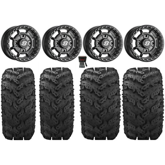 Sedona Rift 14" Wheels Black 26" Reptile Tires Sportsman 550 850 1000