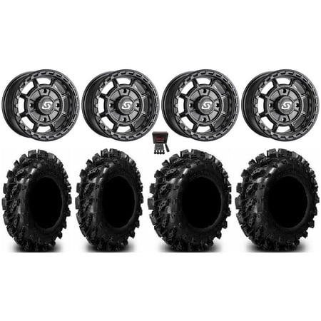 Sedona Rift 14" Wheels Black 27" Swamp Lite Tires Can-Am Commander Maverick Renegade Outlander Defender