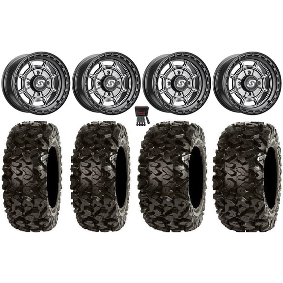 Sedona Rift 14" Wheels Grey 26" Rip Saw Tires Sportsman RZR Ranger