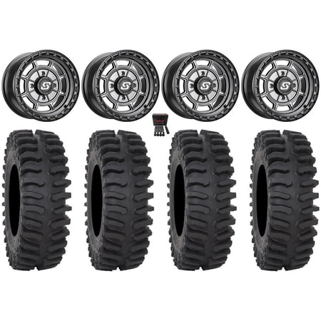 Sedona Rift 14" Wheels Grey 27" XT400 Tires Kawasaki Mule Pro FXT