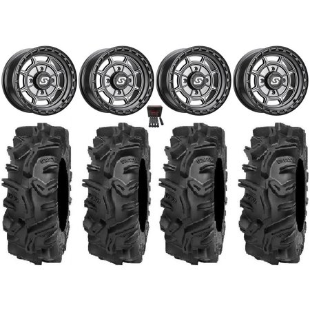 Sedona Rift 14" Wheels Grey 28" Mudda Inlaw Tires Sportsman 550 850 1000
